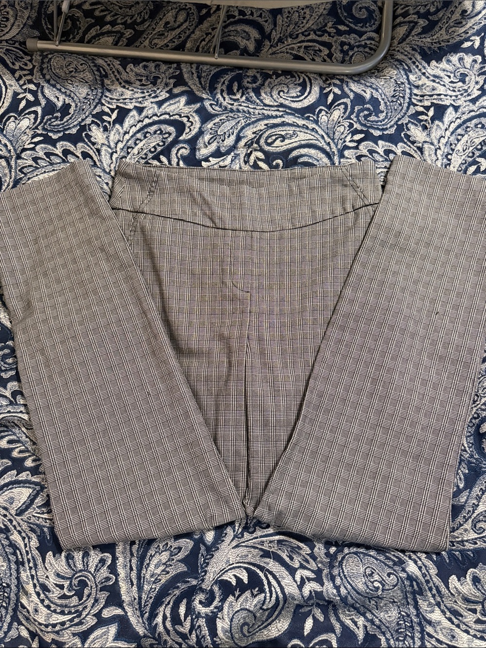 Hilary Radley Black and White Glen Plaid Trousers